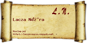 Lacza Nóra névjegykártya