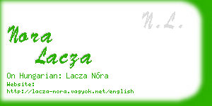 nora lacza business card